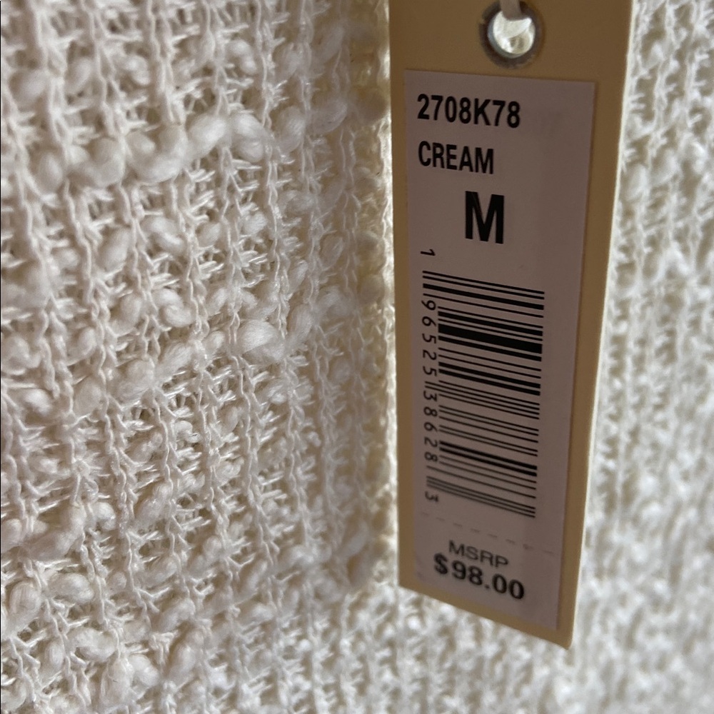 Max Studio Cream Textured Knit Top - Picture 3 of 6